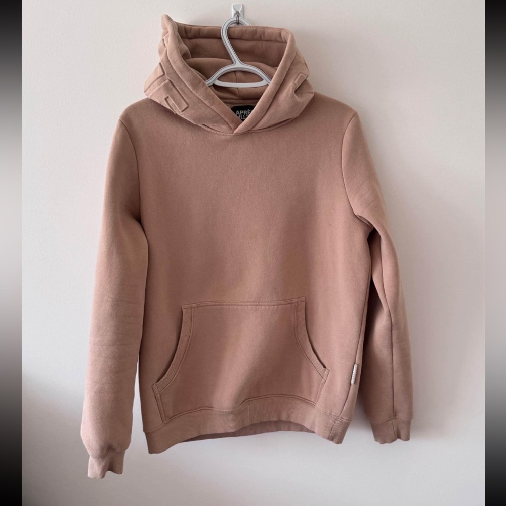 APRES ACTIF EMBOSSED HOODIE — CHAMPAGNE MEDIUM